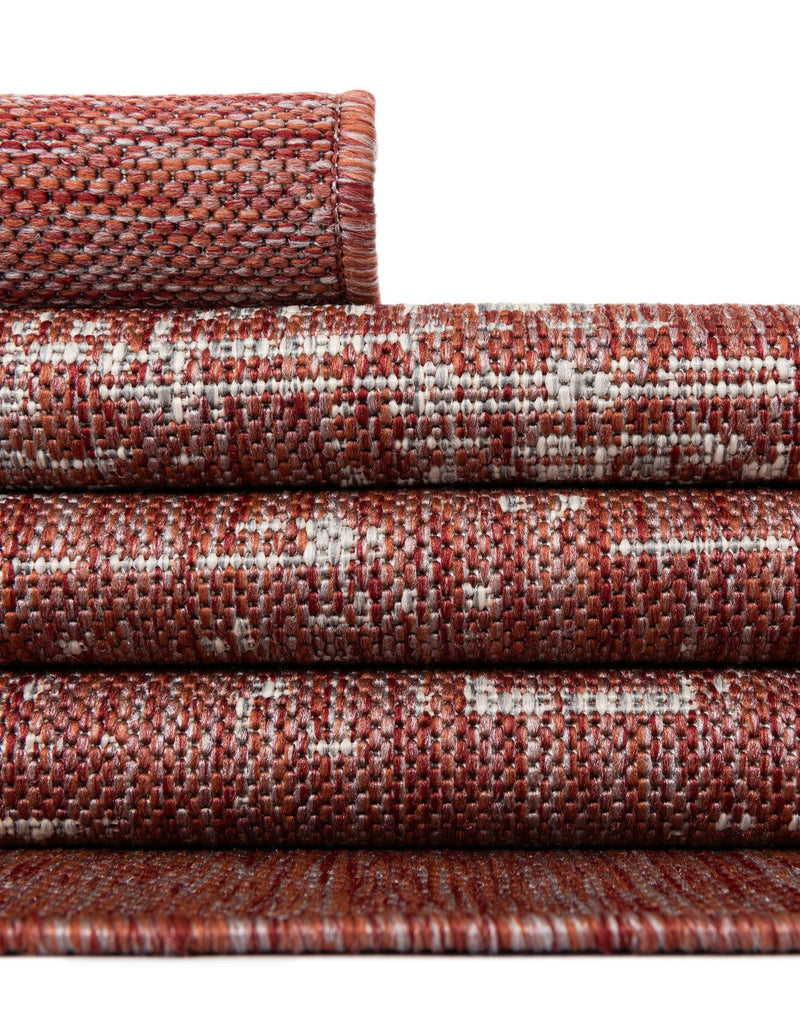 Urban Terrace Collection Area Rug -  Vanderbilt Square Rust Red  lifestyle 17