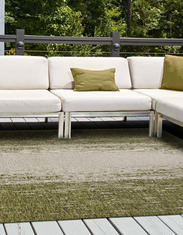 Urban Terrace Collection Area Rug -  Vanderbilt Square Green  lifestyle 99