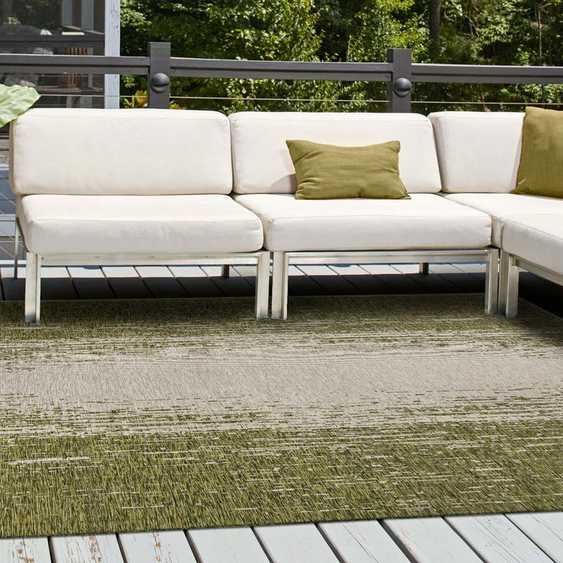 Urban Terrace Collection Area Rug -  Vanderbilt Square Green  lifestyle 168