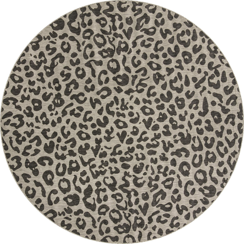 Jungle Expedition Collection Area Rug -  Amazon (Light Gray) Round Light Gray  lifestyle 15