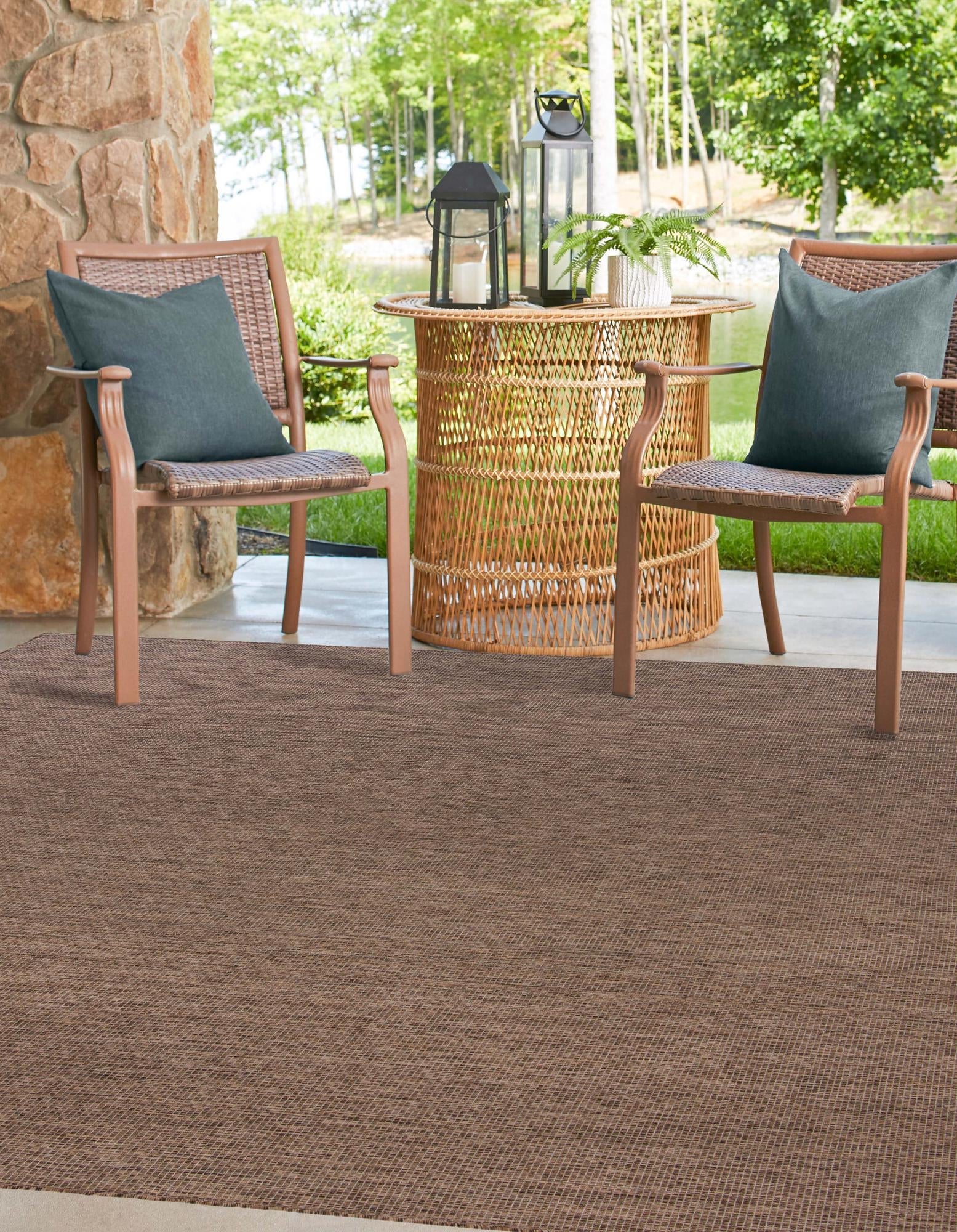 Seaside Serenity Collection Area Rug - Veranda (Light Brown)