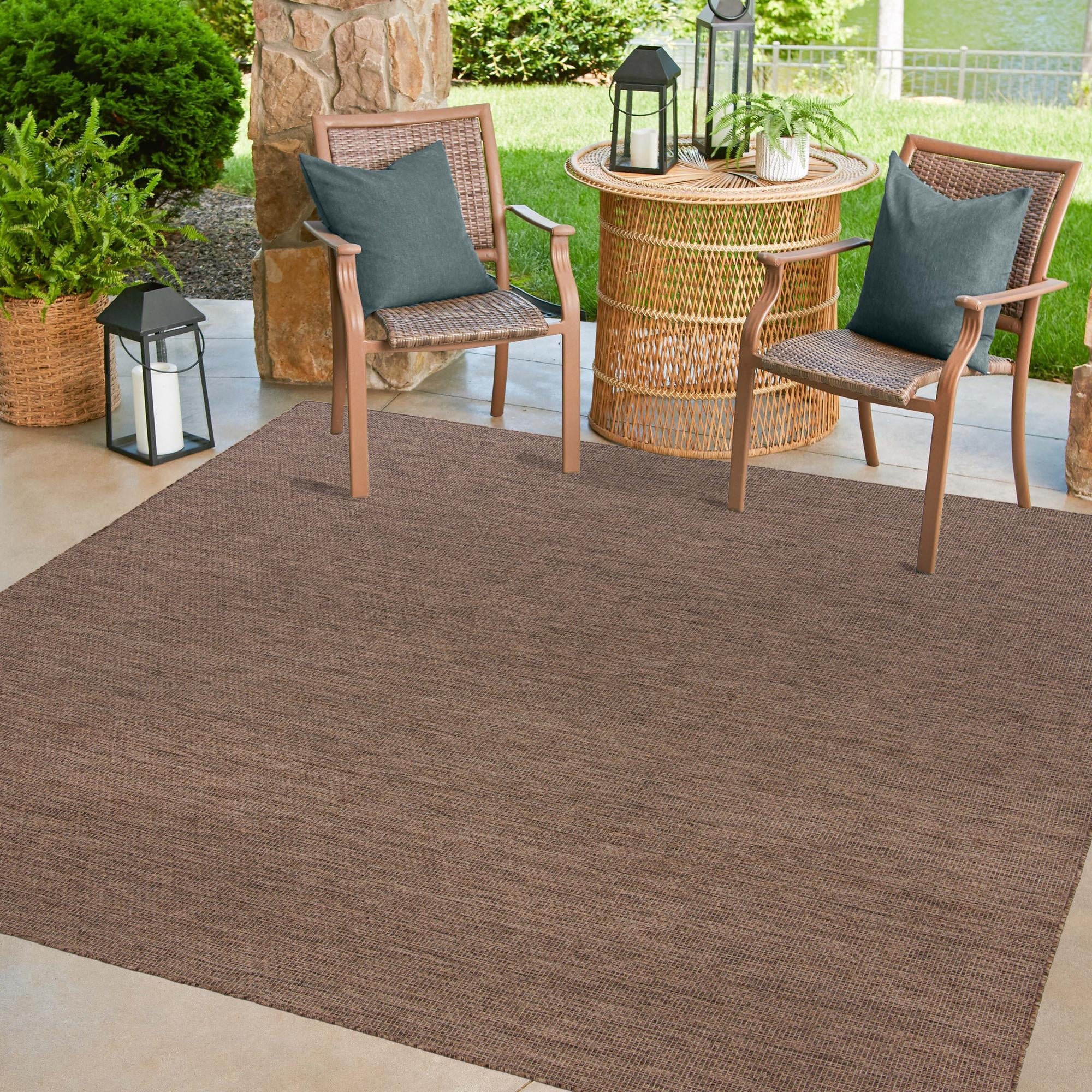 Seaside Serenity Collection Area Rug - Veranda (Light Brown)