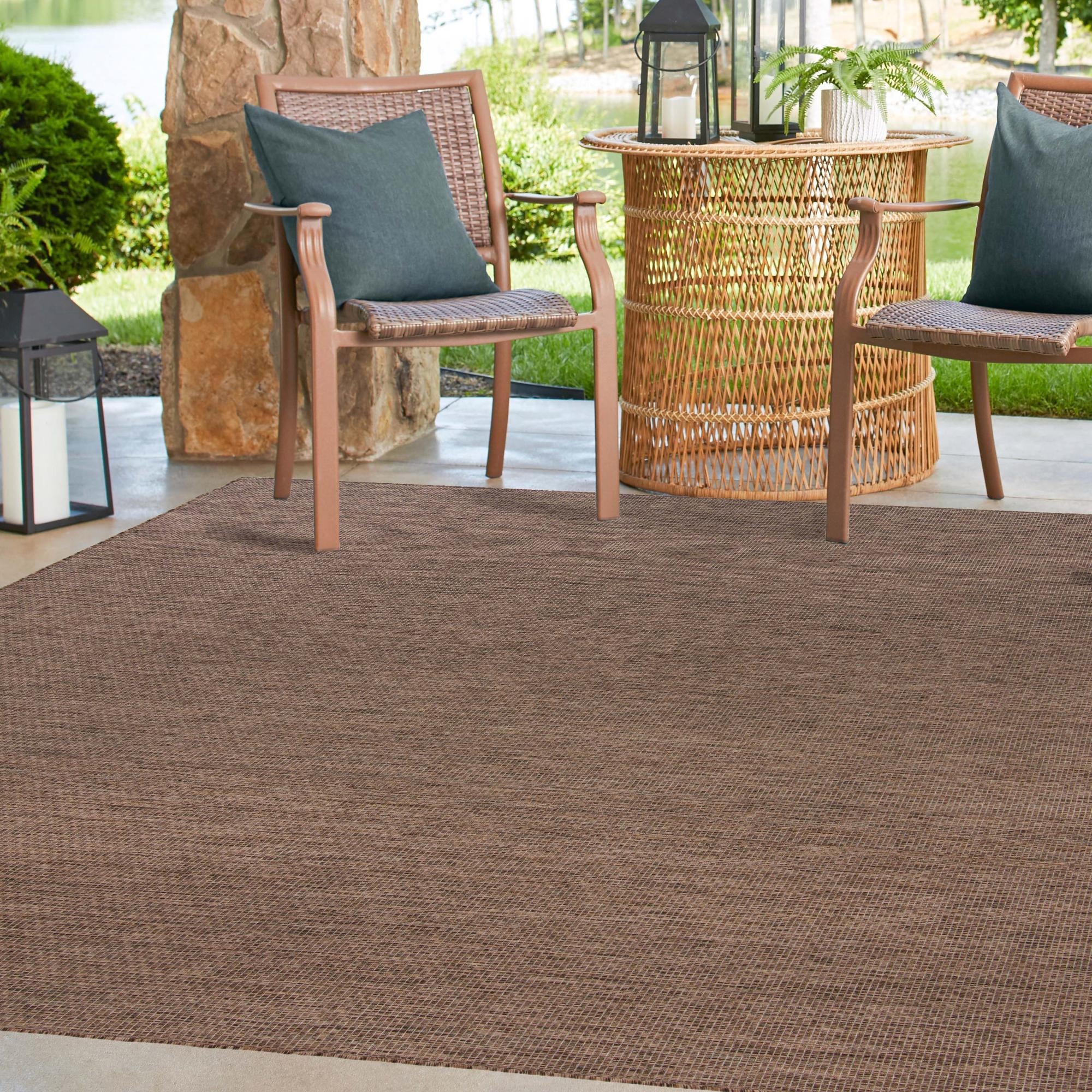 Seaside Serenity Collection Area Rug - Veranda (Light Brown)