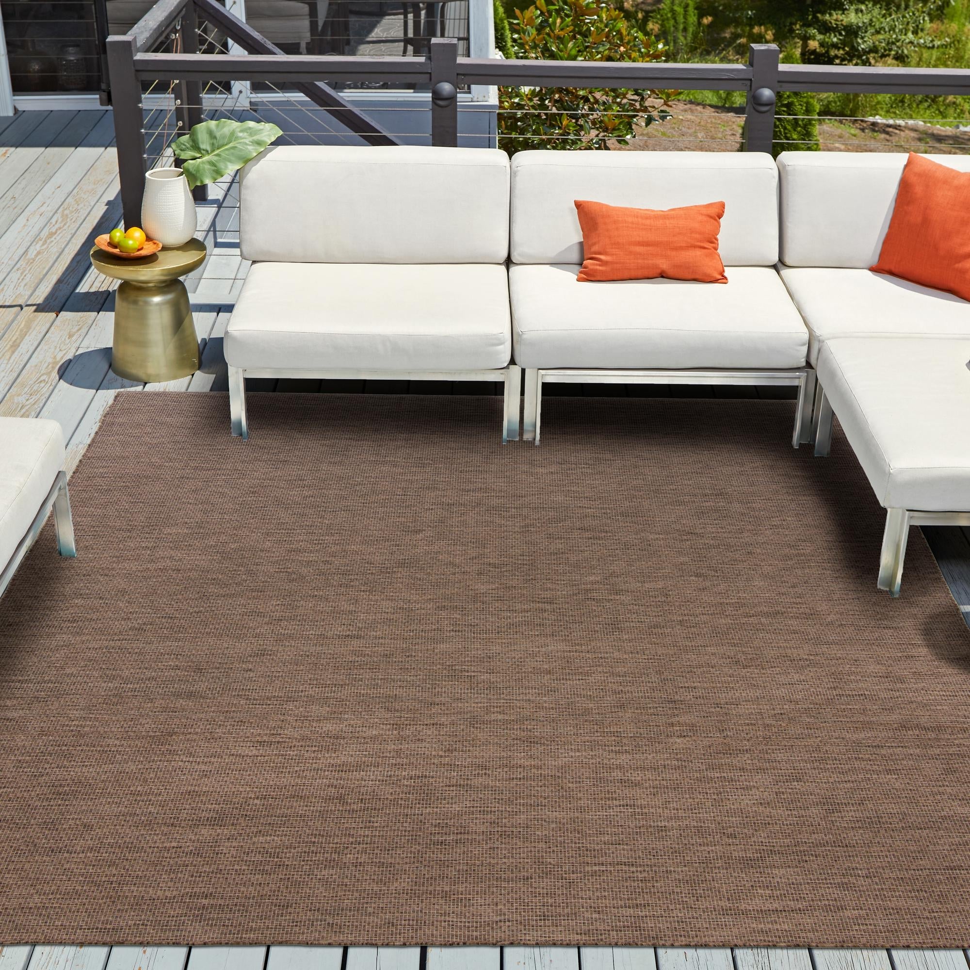 Seaside Serenity Collection Area Rug - Veranda (Light Brown)