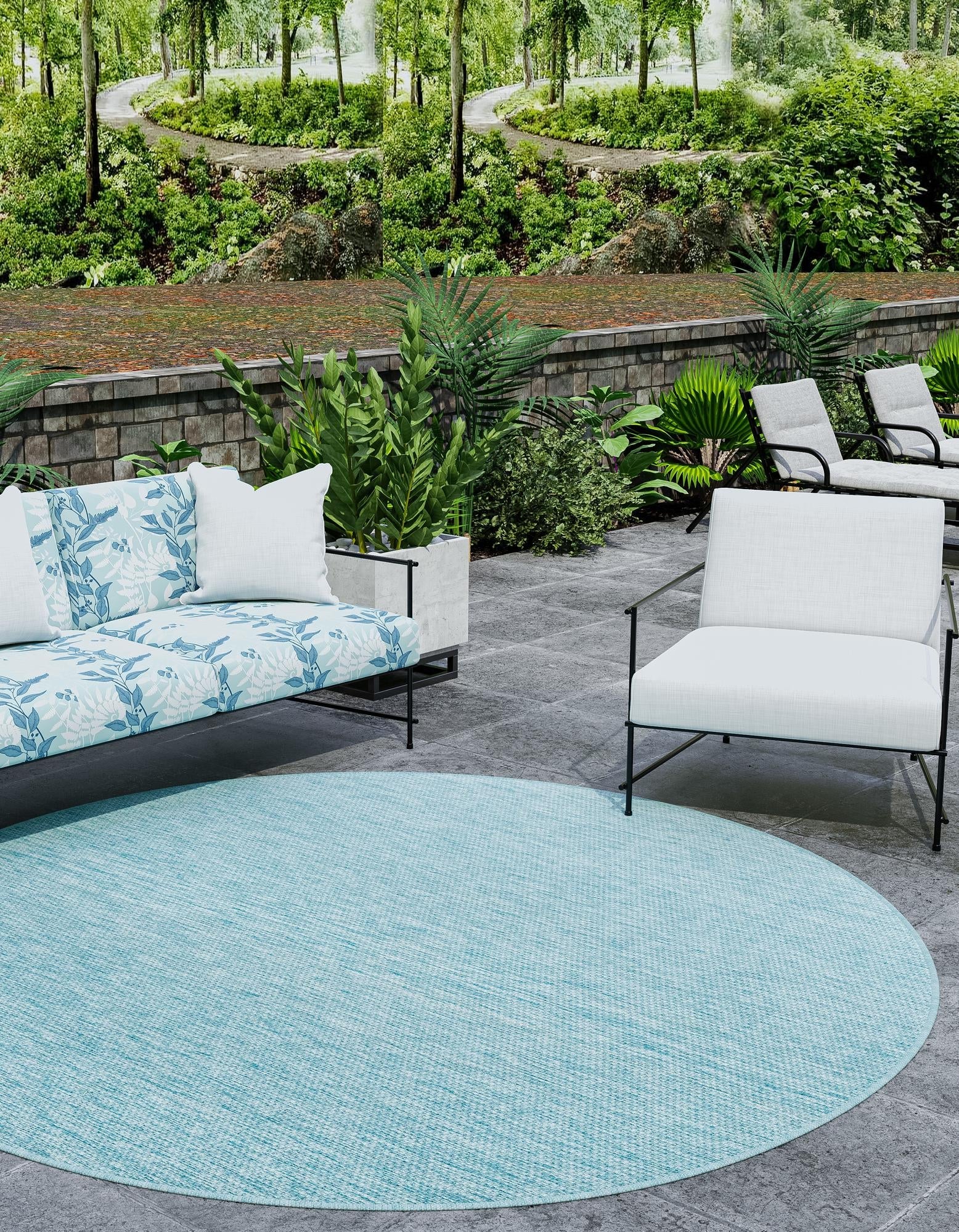 Seaside Serenity Collection Area Rug - Veranda (Aquamarine)