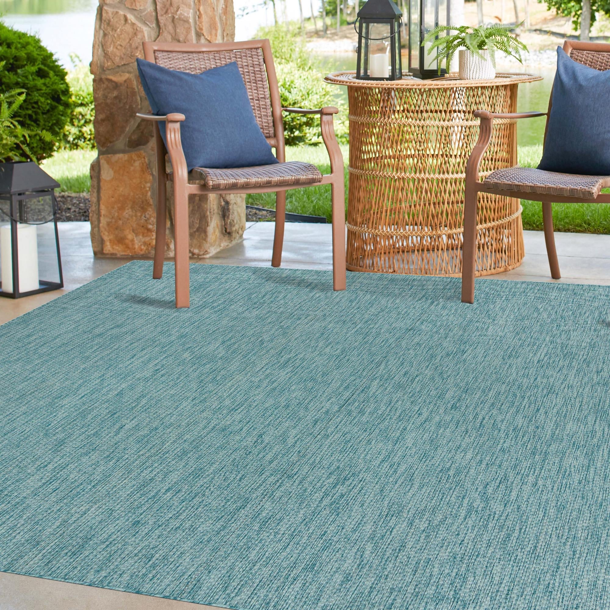 Seaside Serenity Collection Area Rug - Veranda (Aquamarine)