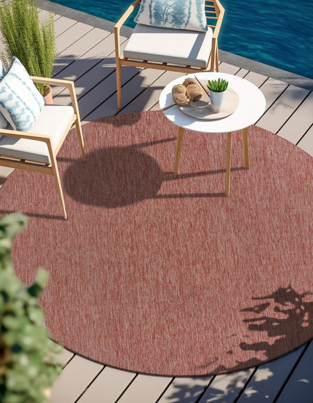 Seaside Serenity Collection Area Rug - Veranda (Rust Red)