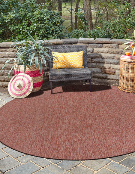 Seaside Serenity Collection Area Rug - Veranda (Rust Red)