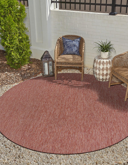 Seaside Serenity Collection Area Rug - Veranda (Rust Red)