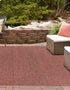 Seaside Serenity Collection Area Rug - Veranda (Rust Red)