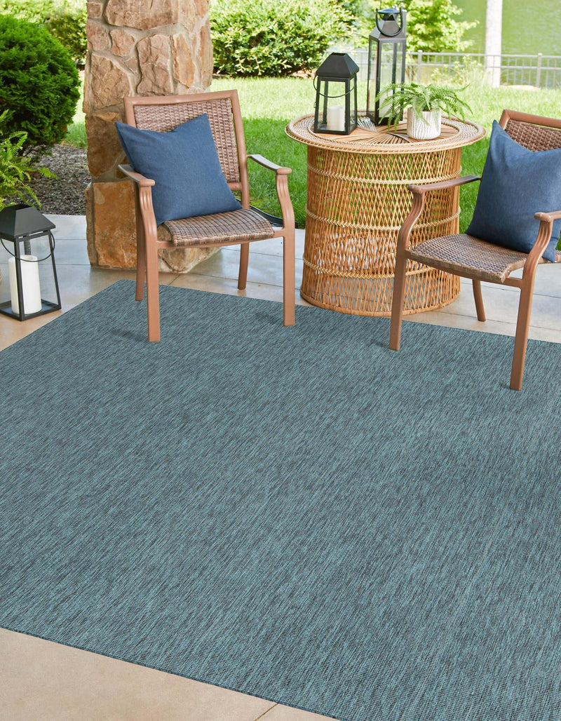 Patio Perfection Collection Area Rug - Veranda (Teal) Square Teal  lifestyle 24