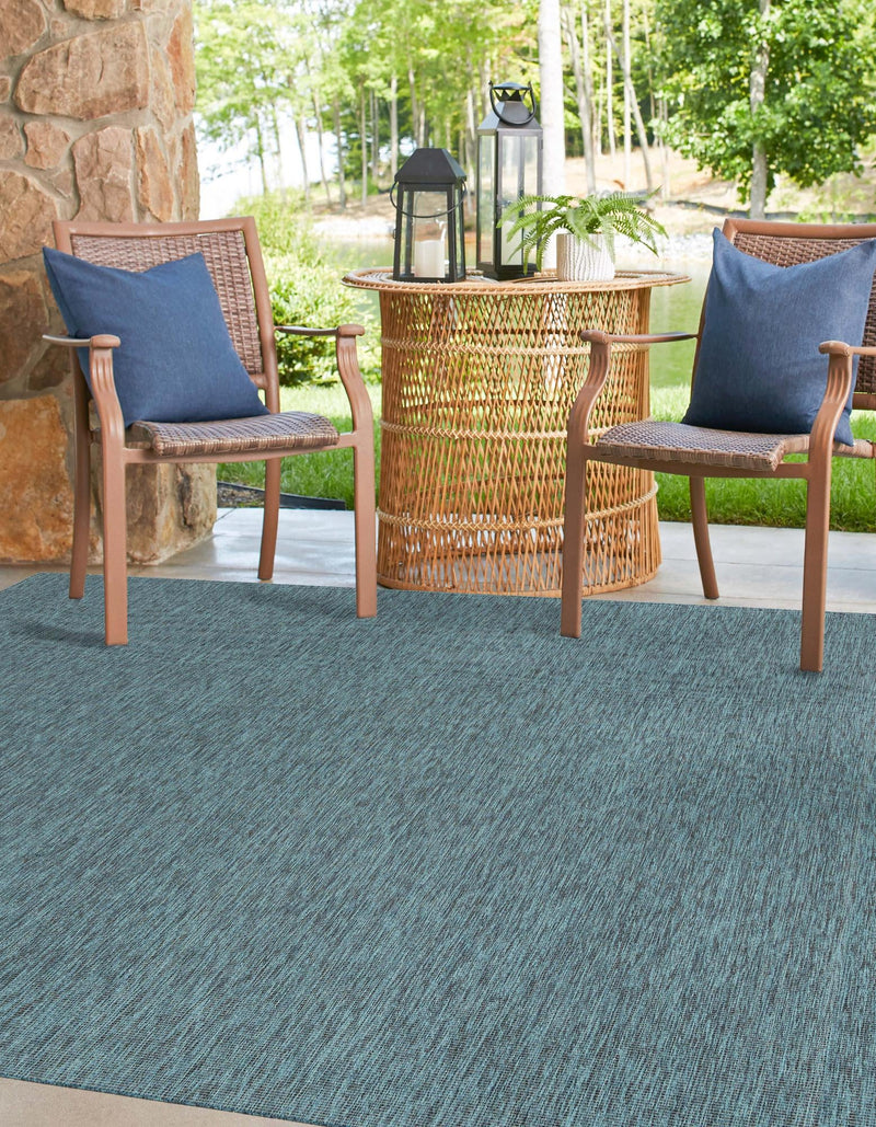 Patio Perfection Collection Area Rug - Veranda (Teal) Square Teal  lifestyle 28