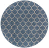 Garden Lattice Oasis Collection Area Rug - Arbor (Navy Blue) Round Navy Blue  lifestyle 17