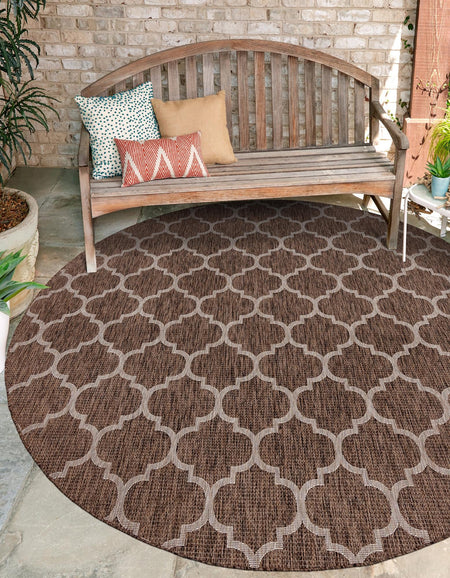 Seaside Lattice Collection Area Rug - Arbor (Brown)