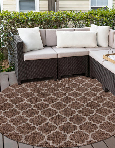 Seaside Lattice Collection Area Rug - Arbor (Brown)