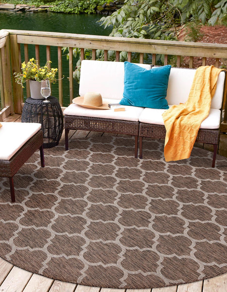 Seaside Lattice Collection Area Rug - Arbor (Brown)