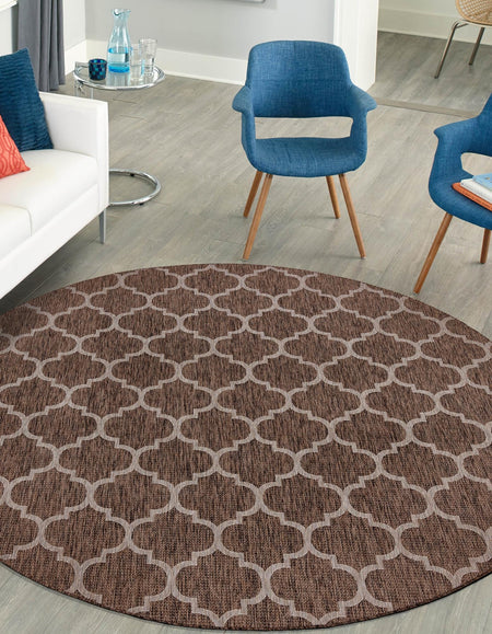 Seaside Lattice Collection Area Rug - Arbor (Brown)