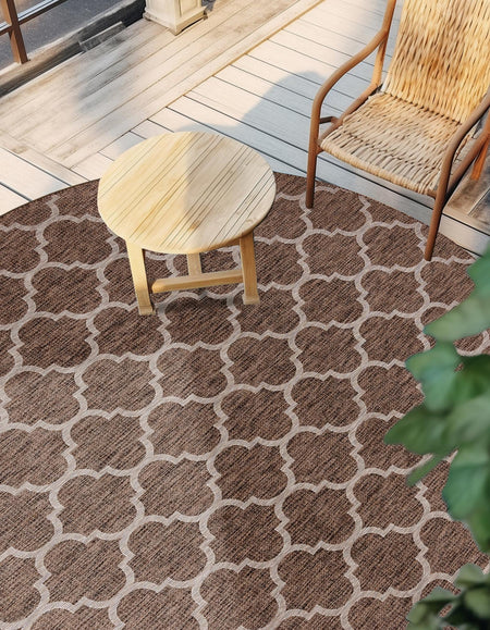 Seaside Lattice Collection Area Rug - Arbor (Brown)