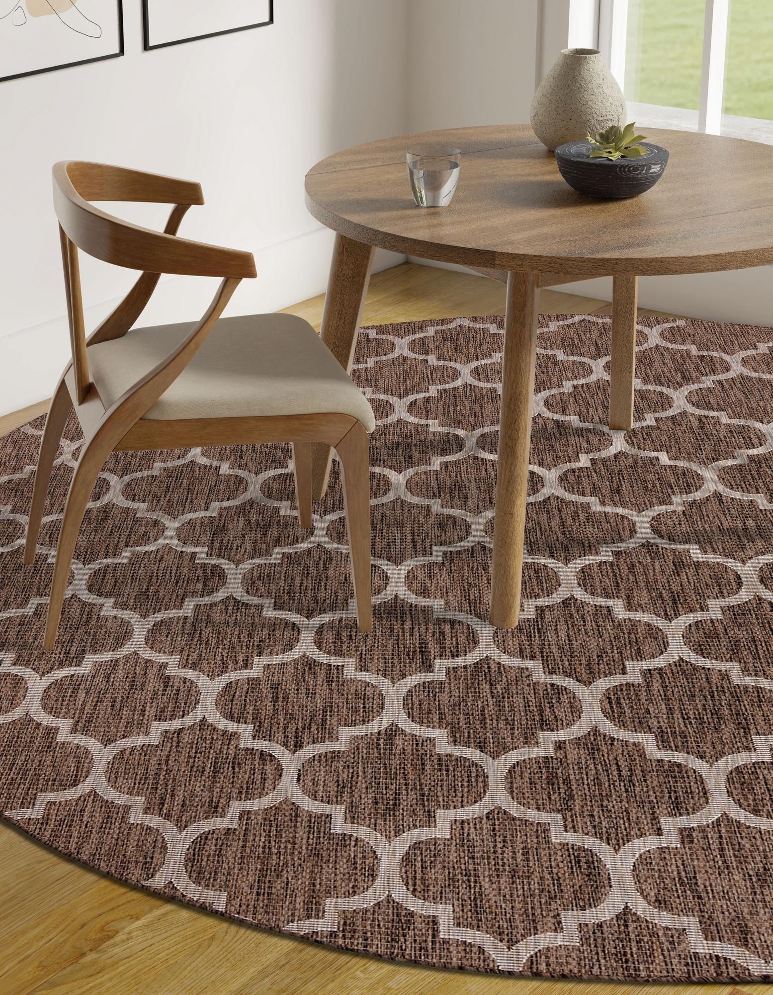 Seaside Lattice Collection Area Rug - Arbor (Brown)