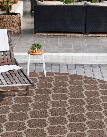 Seaside Lattice Collection Area Rug - Arbor (Brown)