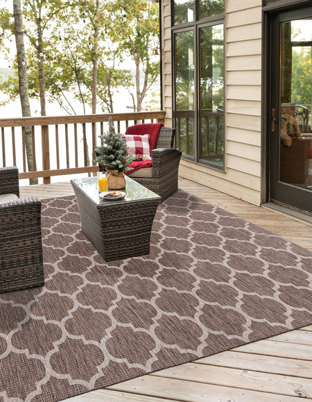 Seaside Lattice Collection Area Rug - Arbor (Brown)