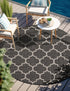 Seaside Lattice Collection Area Rug - Arbor (Black)