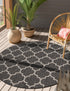 Seaside Lattice Collection Area Rug - Arbor (Black)