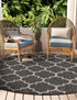 Seaside Lattice Collection Area Rug - Arbor (Black)