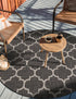 Seaside Lattice Collection Area Rug - Arbor (Black)