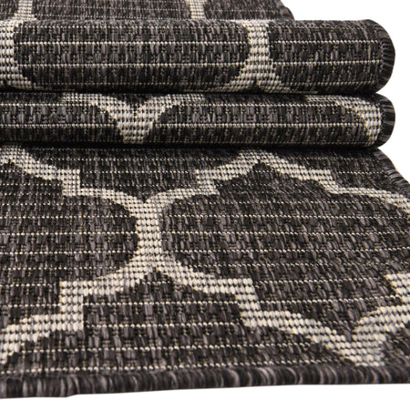 Seaside Lattice Collection Area Rug - Arbor (Black)