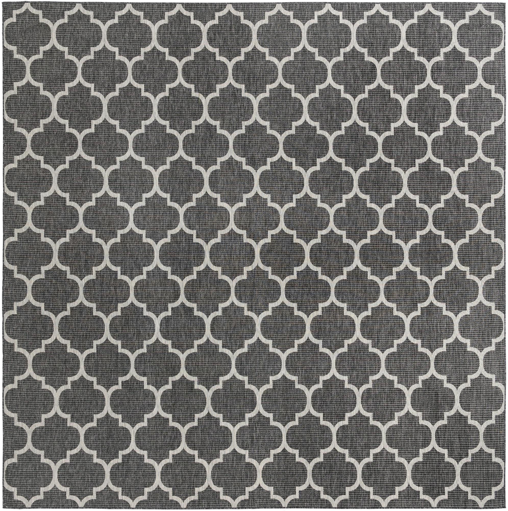 Seaside Lattice Collection Area Rug - Arbor (Black)