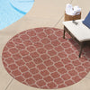 Garden Lattice Oasis Collection Area Rug - Arbor (Rust Red) Round Rust Red  lifestyle 25