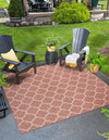 Garden Lattice Oasis Collection Area Rug - Arbor (Rust Red) Square Rust Red  lifestyle 0