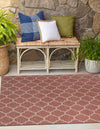 Garden Lattice Oasis Collection Area Rug - Arbor (Rust Red) Square Rust Red  lifestyle 3