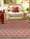 Garden Lattice Oasis Collection Area Rug - Arbor (Rust Red) Square Rust Red  lifestyle 4