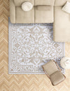 Sanctuary Retreat Collection Area Rug -  Retreat Square Snow White  lifestyle 180