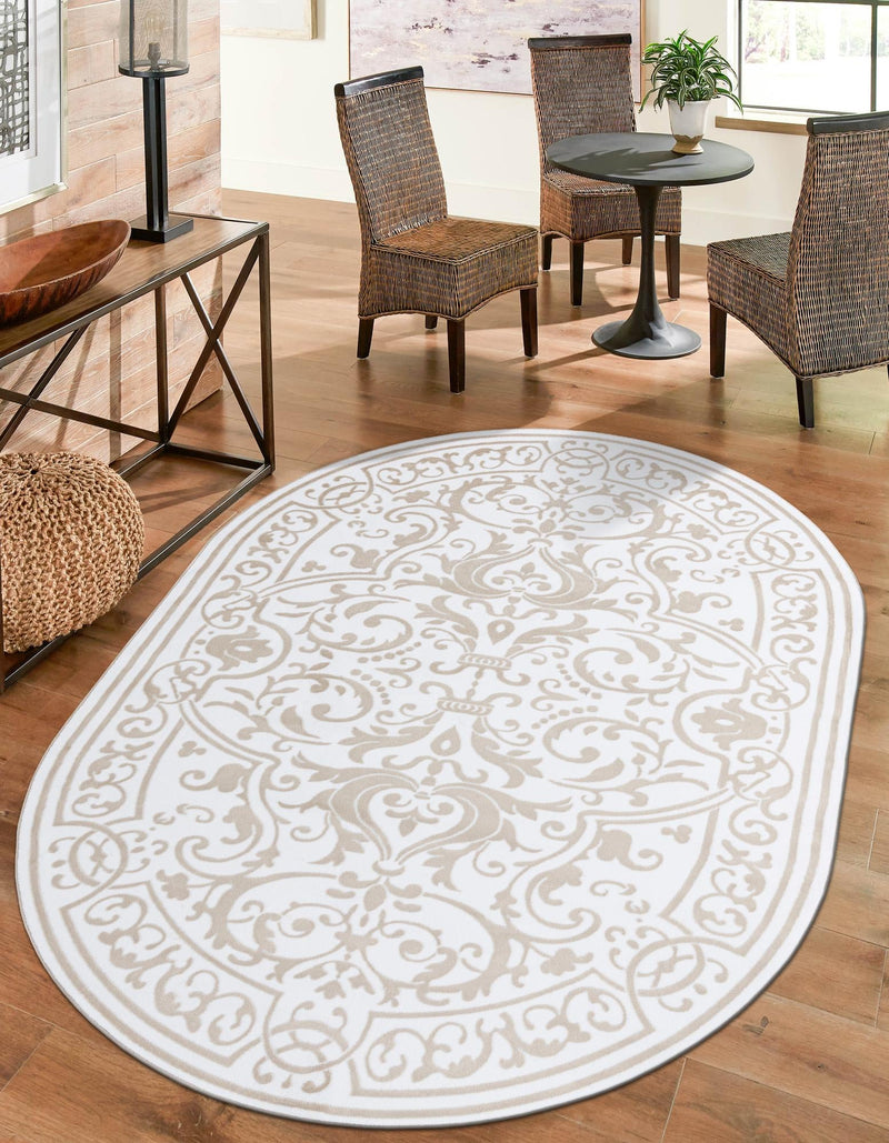 Sanctuary Retreat Collection Area Rug -  Retreat Oval Snow White  lifestyle 62