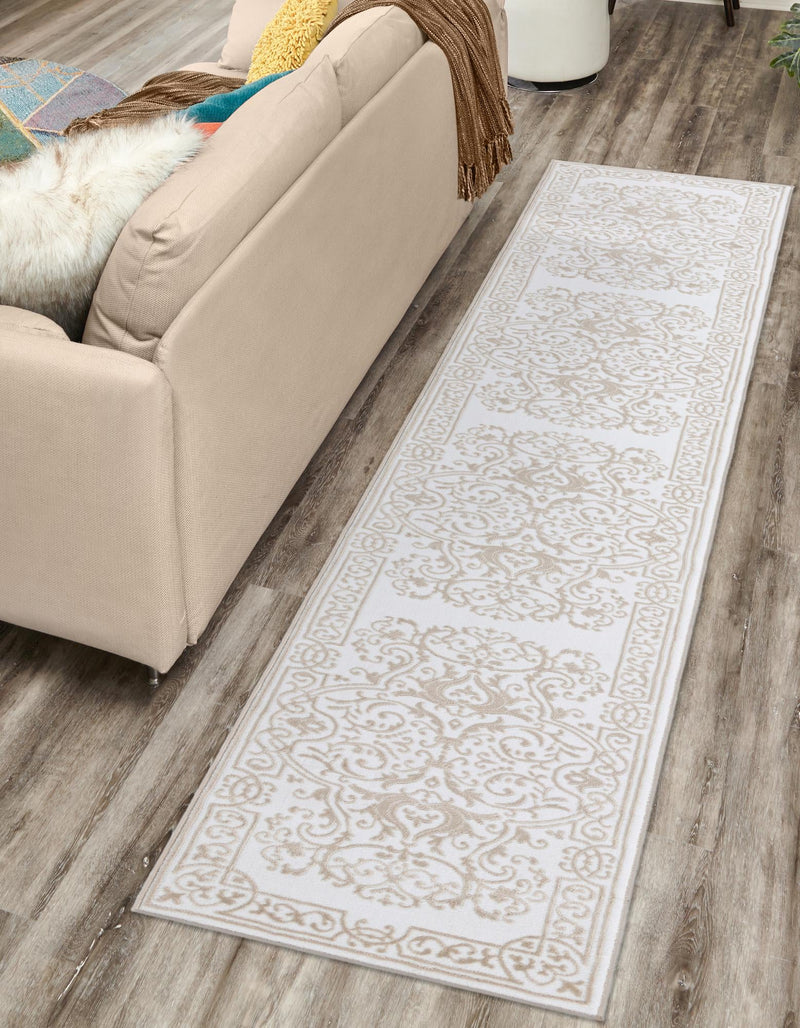 Sanctuary Retreat Collection Area Rug -  Retreat Runner Snow White  lifestyle 94