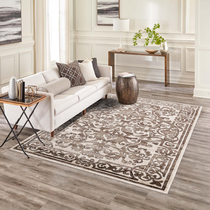 Sanctuary Retreat Collection Area Rug -  Retreat Rectangle Chocolate Brown  lifestyle 35