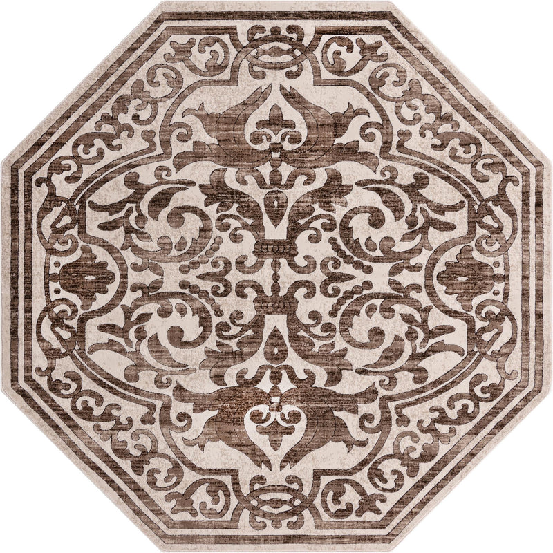 Sanctuary Retreat Collection Area Rug -  Retreat Octagon Chocolate Brown  lifestyle 45