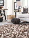 Sanctuary Retreat Collection Area Rug -  Retreat Round Chocolate Brown  lifestyle 59