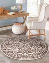 Sanctuary Retreat Collection Area Rug -  Retreat Round Chocolate Brown  lifestyle 99