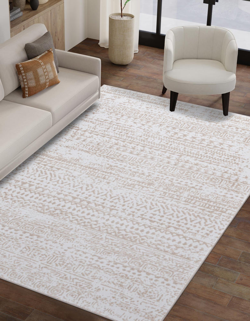 Sanctuary Retreat Collection Area Rug -  Refuge Rectangle Snow White  lifestyle 3