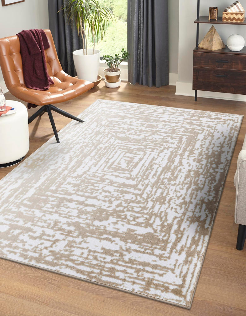 Sanctuary Retreat Collection Area Rug -  Asylum Rectangle White Bone  lifestyle 4