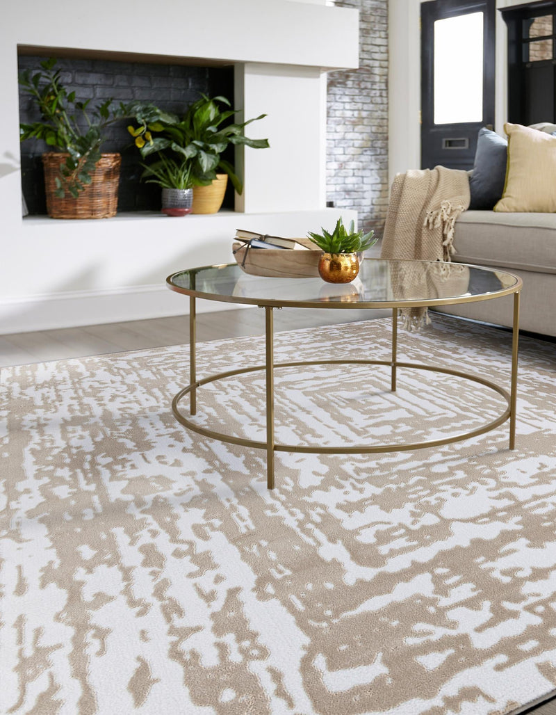 Sanctuary Retreat Collection Area Rug -  Asylum Square White Bone  lifestyle 61