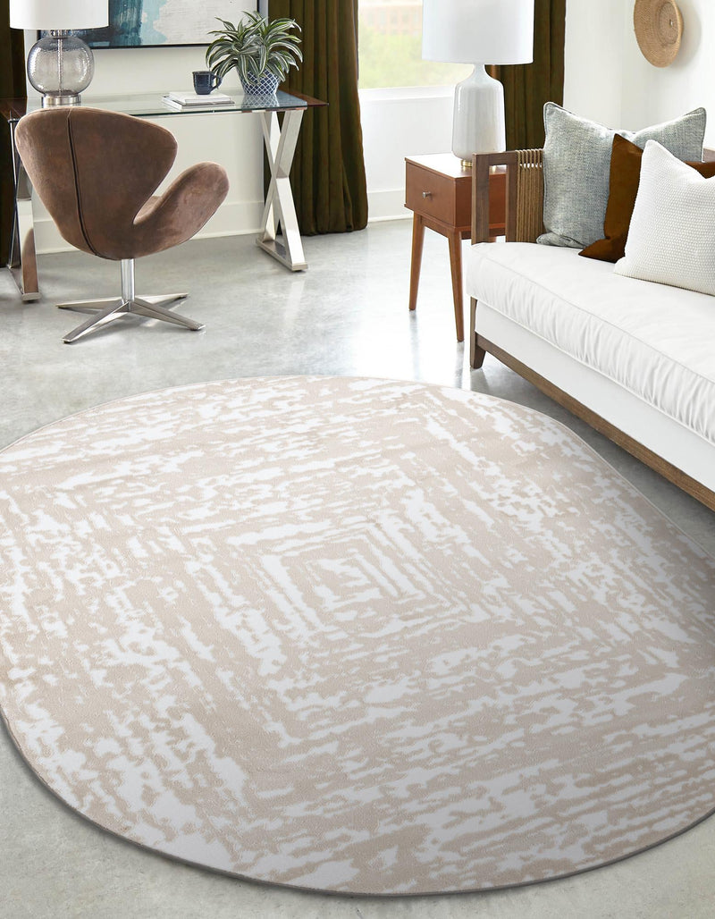 Sanctuary Retreat Collection Area Rug -  Asylum Oval White Bone  lifestyle 49