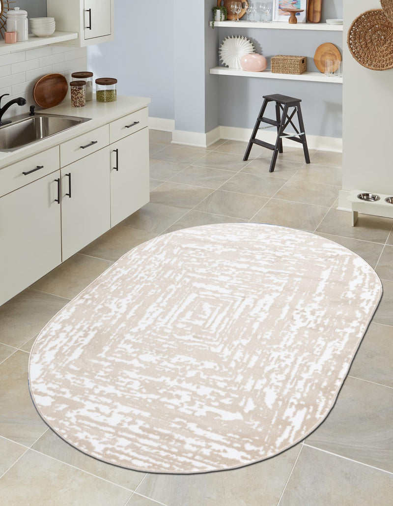 Sanctuary Retreat Collection Area Rug -  Asylum Oval White Bone  lifestyle 62