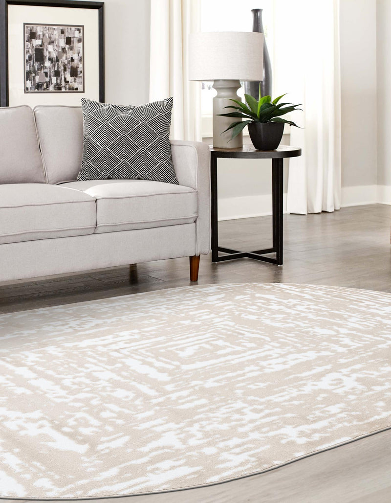 Sanctuary Retreat Collection Area Rug -  Asylum Oval White Bone  lifestyle 67