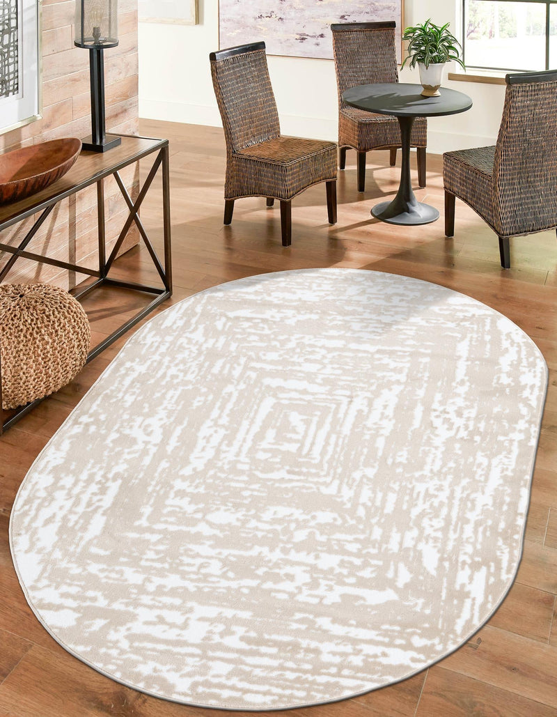 Sanctuary Retreat Collection Area Rug -  Asylum Oval White Bone  lifestyle 72