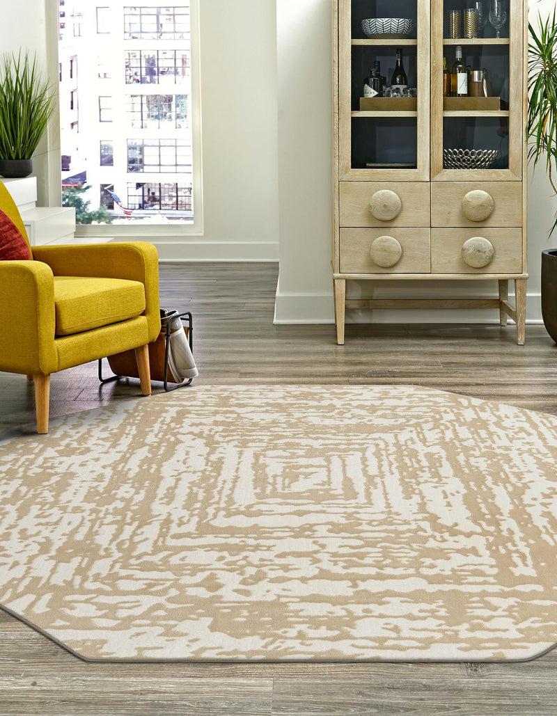 Sanctuary Retreat Collection Area Rug -  Asylum Octagon White Bone  lifestyle 58